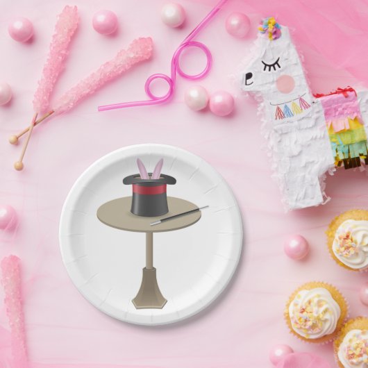 Assiettes En Carton Les Magiciens Rabbit Dans Un Casquette (Fête)