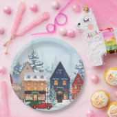 Assiettes En Carton Les maisons des merveilles d'hiver (Fête)