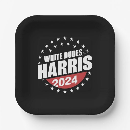 Assiettes En Carton Les Mecs Blancs De L'Élection De Kamala Harris 202 (Recto)