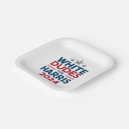 Assiettes En Carton Les Mecs Blancs De L'Élection Harris-2024 (Angulaire)