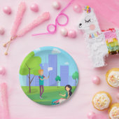 Assiettes En Carton Les Médias Sociaux Dans Le Parc (Fête)