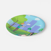 Assiettes En Carton Les Médias Sociaux Dans Le Parc (Angle)