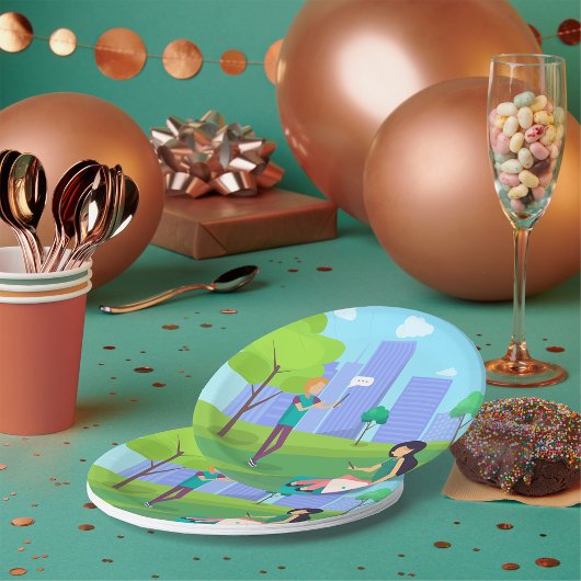 Assiettes En Carton Les Médias Sociaux Dans Le Parc