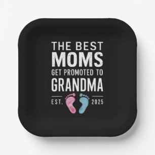 Assiettes En Carton Les Meilleures Mamans Sont Promues Grand-Mère Ét 2