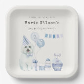 Assiettes En Carton Les mignons Garçons Blue Party Chien Chien Chien C (Recto)