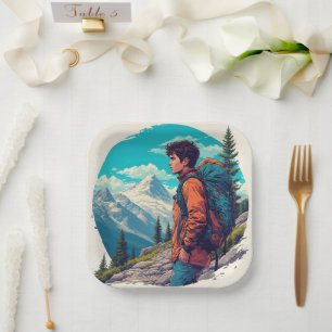 Assiettes En Carton les montagnes Anniversaire ou douche 