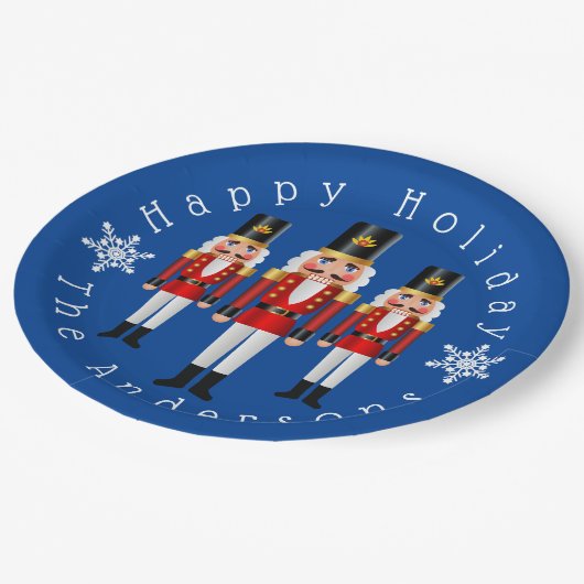 Assiettes En Carton Les noix rouges et blanches personnalisent (Angle)