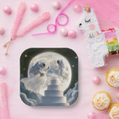 Assiettes En Carton Les Nouveaux Mariés De L'Astronaut Au Lune (Fête)