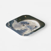 Assiettes En Carton Les Nouveaux Mariés De L'Astronaut Au Lune (Angulaire)