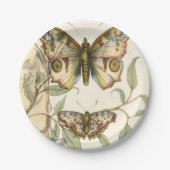 Assiettes En Carton Les papillons Tandem sur les Feuilles verts (Devant)