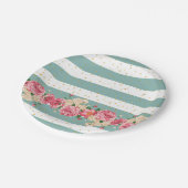 Assiettes En Carton Les parties scintillantes de faux d'or de fleurs (Angle)