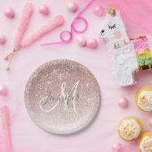 Assiettes En Carton Les parties scintillantes roses Girly d'or (Fête)