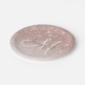 Assiettes En Carton Les parties scintillantes roses Girly d'or (Angle)