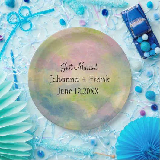 Assiettes En Carton Les Pastels Mariés (Fête)