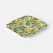 Assiettes En Carton Les perroquets tropicaux (Angulaire)
