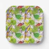 Assiettes En Carton Les perroquets tropicaux (Recto)