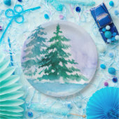 Assiettes En Carton Les pins d'hiver (Fête)