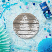 Assiettes En Carton Les pins rustiques de regard personnalisent (Fête)