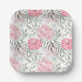 Assiettes En Carton Les pivoines roses (Recto)