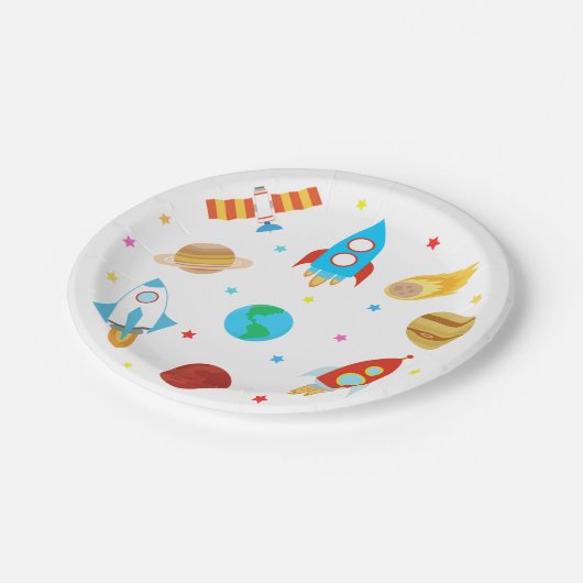 Assiettes En Carton Les planètes spatiales étoiles Galaxie (Angle)