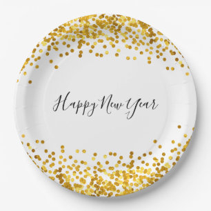Assiettes En Carton Les plaques à papier de nouvelle année de