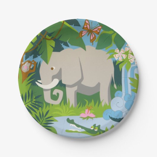 Assiettes En Carton Les plaques à papier d'éléphant (Devant)