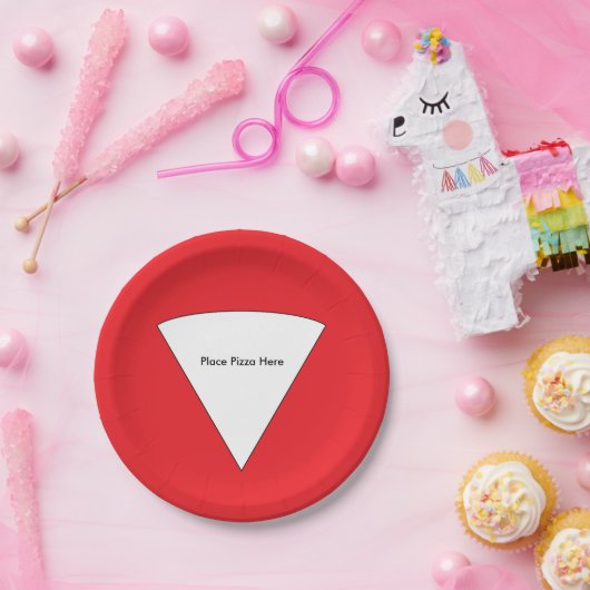 Assiettes En Carton Les plaques à papier "placez pizza ici" (Fête)