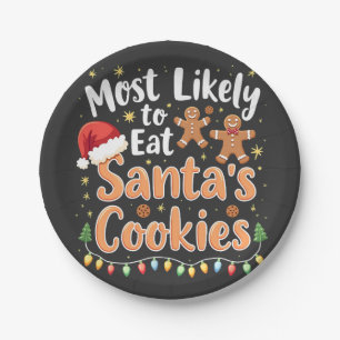 Assiettes En Carton Les plus susceptibles de manger Père Noël Cookies
