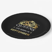 Assiettes En Carton Les Reines Sont Nées En Septembre Ier (Angle)