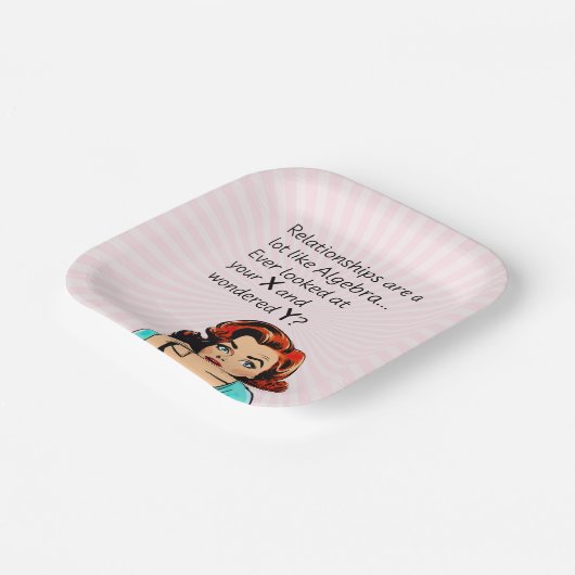 Assiettes En Carton Les relations sont comme Algebra Funny Quip (Angulaire)