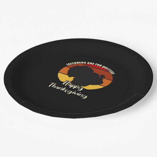 Assiettes En Carton Les Restes Sont Pour Les Quitters - Bon thanksgivi (Angle)