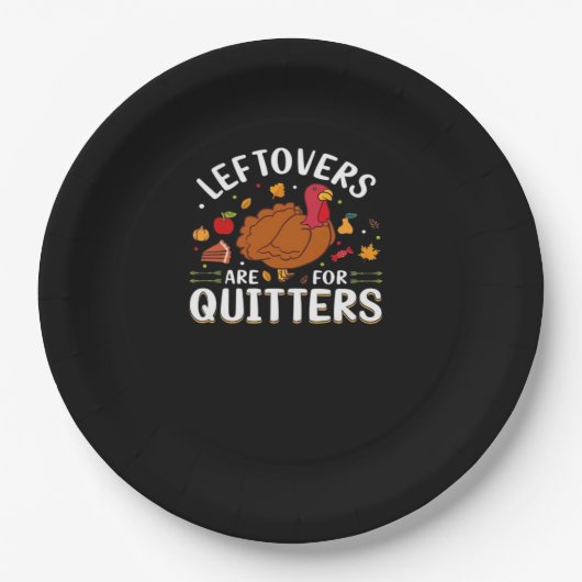 Assiettes En Carton Les Restes Sont Pour Les Quitters Cool Minimal (Devant)