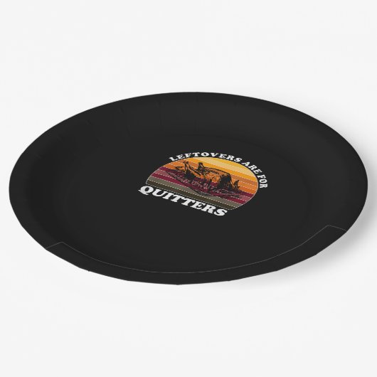 Assiettes En Carton Les Restes Sont Pour Les Quitters - Drôle Thanksgi (Angle)