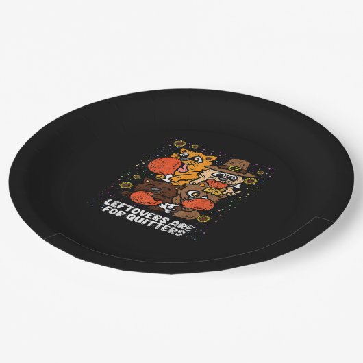 Assiettes En Carton Les Restes Sont Pour Les Quitters Thanksgiving Day (Angle)