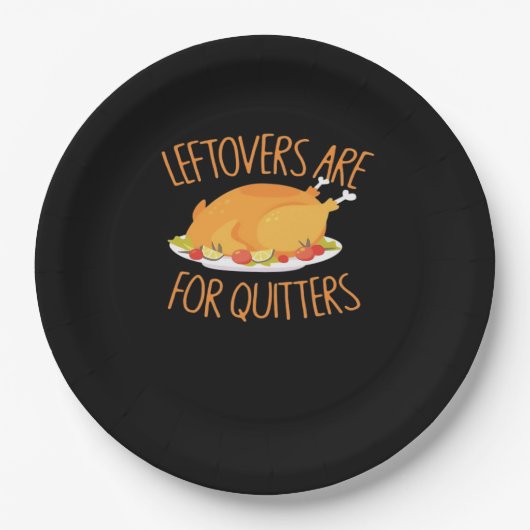 Assiettes En Carton Les Restes Sont Pour Les Quitters - Thanksgiving T (Devant)