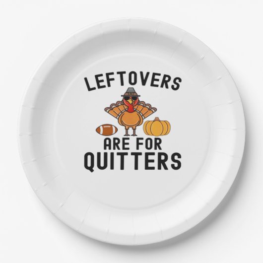Assiettes En Carton Les Restes Sont Pour Quitters Thanksgiving Day Tur (Devant)