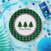 Assiettes En Carton Les sapins de Noël et la frontière (Fête)