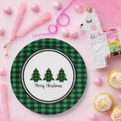 Assiettes En Carton Les sapins de Noël et la frontière (Fête)