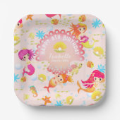 Assiettes En Carton Les sirènes rose (Recto)