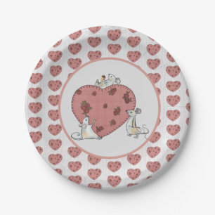 Assiettes En Carton Les souris coulent le coeur en pape