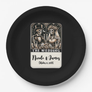 Assiettes En Carton LES SQUELETTES DE TAROT DE MARIAGE Mariée & Marié