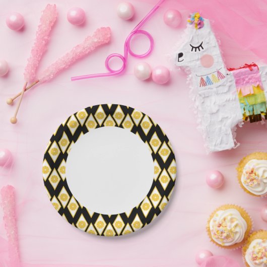 Assiettes En Carton Les tranches d'agrumes dans le Motif Diamant moder (Fête)