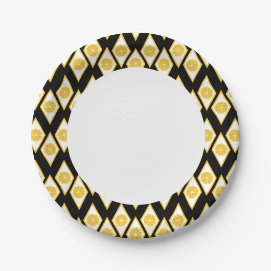 Assiettes En Carton Les tranches d'agrumes dans le Motif Diamant moder (Devant)