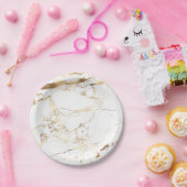 Assiettes En Carton Les veines en marbre de PixDezines/Faux Gold (Fête)