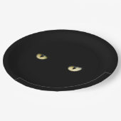 Assiettes En Carton Les yeux de chat noir| Halloween (Angle)
