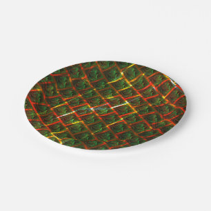 Assiettes En Carton 'Les yeux encadrés verts', rayures ou grille rouge