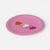 Assiettes En Carton Lesbian pride hearts paper plates (Angle)