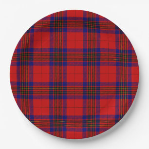 Assiettes En Carton Leslie tartan rouge bleu violet plaid