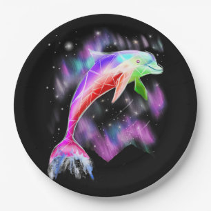 Assiettes En Carton l'espace coloré de galaxie océanique en arc-en-c