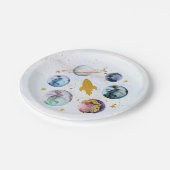 Assiettes En Carton L'espace extra-atmosphérique Galaxy Blue Gold (Angle)